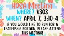 HOSA meeting April 7 Room V303 at 3:10pm